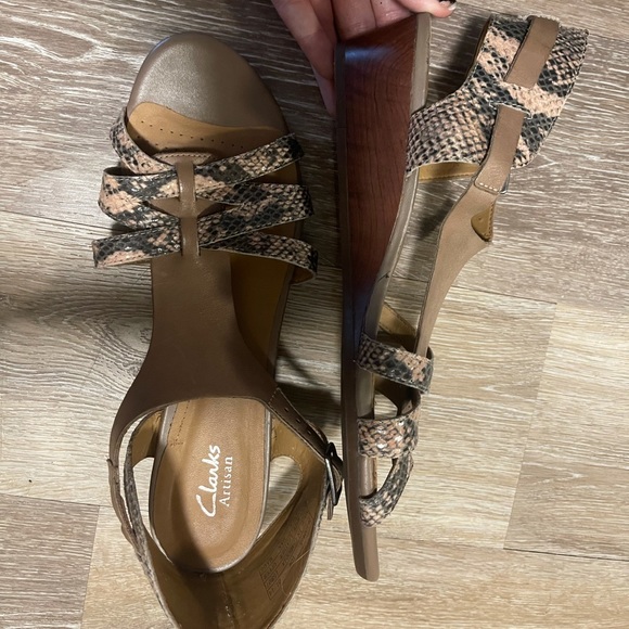 Clarks Snakeskin Sandals - Picture 2 of 2